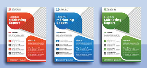 Creative corporate business flyer template, Marketing agency flyer template, Flyer Template Geometric shape used for business poster layout, creative minimalist flyer layout.