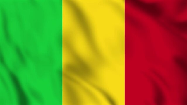 Looped background animation of the waving flag of Mali