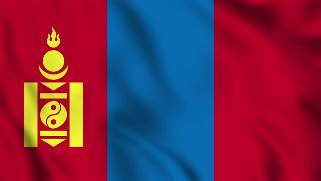 Looped background animation of the waving flag of Mongolia