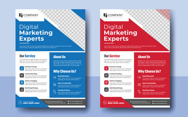 Digital marketing flyer template, Corporate business flyer design, Marketing agency brochure layout, cover, template, leaflet, creative minimalist flyer layout.