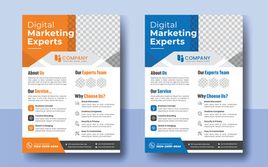 Creative corporate business flyer template, Marketing agency flyer template, Flyer Template Geometric shape used for business poster layout, creative minimalist flyer layout.