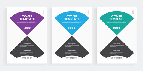 Creative a4 brochure cover graphic corporate report layout, new publication style handbook flier design, modern space photo book cover EPS-10 file background