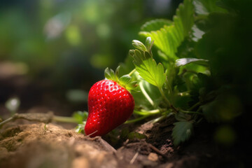 Ripe Strawberry in the Wild