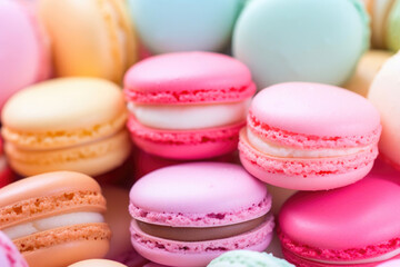 Obraz premium Vibrant French Macarons in Close-Up