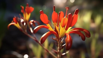 Kangaroo Paw flower beautifully bloomed with natural background