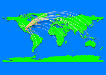 Naklejka premium Corpus Christi, United States of America map - Concept map for Corpus Christi, United States of America on World map. Suitable for export concepts.