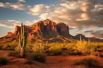 Arizona desert scene. Generative AI - obrazy, fototapety, plakaty