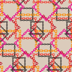 Fototapeta premium geometric graphic textile fashion art print and color chain pattern background texture abstract design