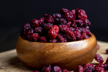 Dried red cranberries with sugar syrup