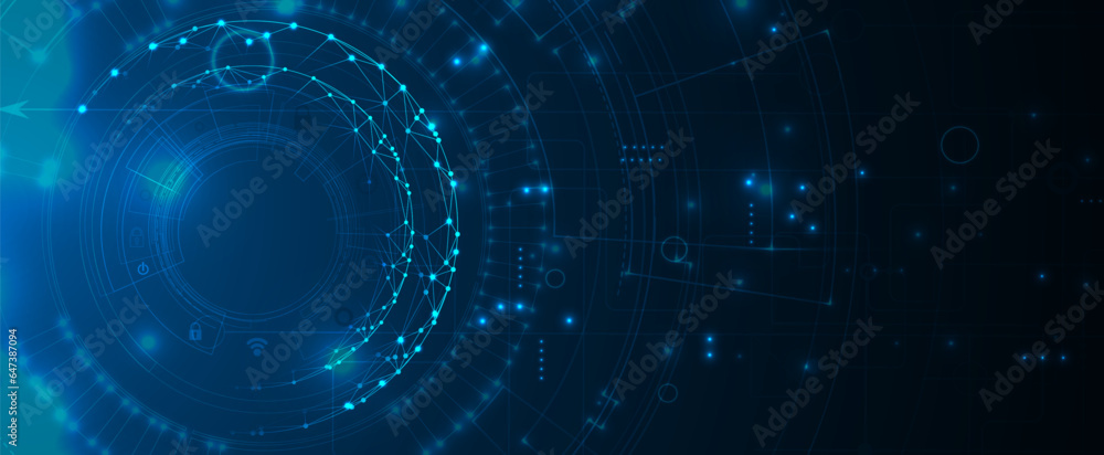 Aufkleber Technology abstract futuristic background for internet business. Big data concept.