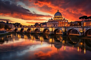 A mesmerizing view of Rome's breathtaking eternal beauty. Generative AI