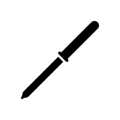 Pipette icon. Black silhouette. Front side view. Vector simple flat graphic illustration. Isolated object on a white background. Isolate.