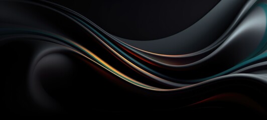 black abstract wave futuristic digital background, ai