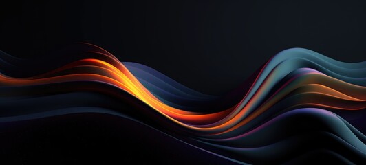 black abstract wave futuristic digital background, ai