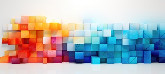 abstract colorful shapes geometric digital background, ai
