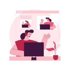 Livestream software abstract concept vector illustration. Video streaming application, livestreaming platform solution, broadcasting software, online live event, technology abstract metaphor.