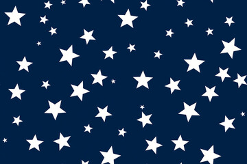 White stars on a blue background repeatable seamless pattern