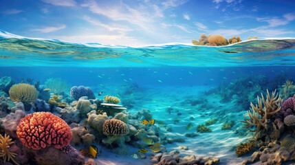 Fototapeta na wymiar A colorful underwater coral reef