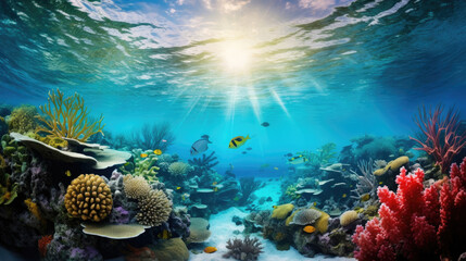Obraz na płótnie Canvas A colorful underwater coral reef