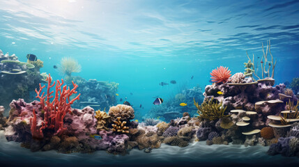 A colorful underwater coral reef