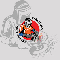 welding company logo design vector