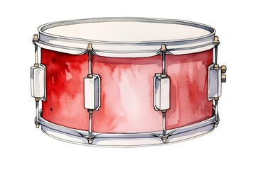 Watercolor drum music instrument