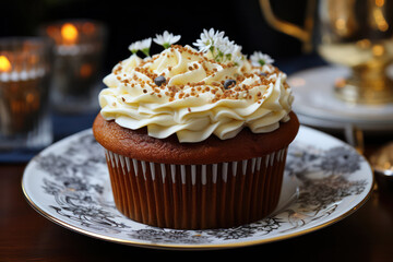 Seasonal cupcakes with flavors and decorations that reflect the festivities of the holiday season, such as gingerbread, peppermint, and festive ornaments | ACTORS: Seasonal Cupcakes | LOCATION TYPE: H