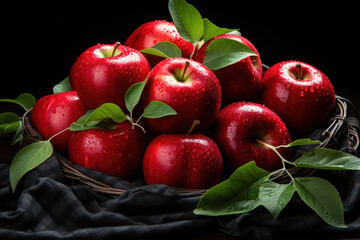 A painterly still life arrangement of apples, featuring a mix of colors and sizes, capturing the timeless beauty and artistic appeal of this classic fruit. | ACTORS: Apples | CAMERA MODEL: Nikon D850