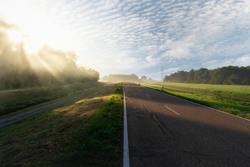 Road along the river Murg from the delta upstream in the direction of the village of Steinmauern...