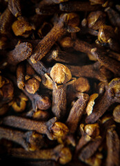 Macro view of a Whole Cloves background.