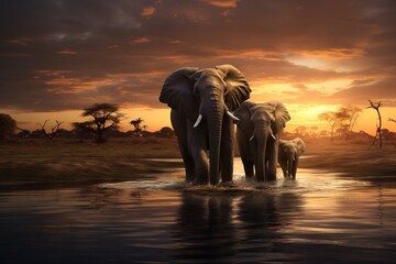 Majestic Wilderness: Capturing the Grandeur of Elephants - AI Generated