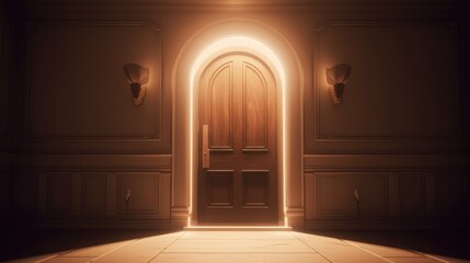 minimalistic Epic scene with door