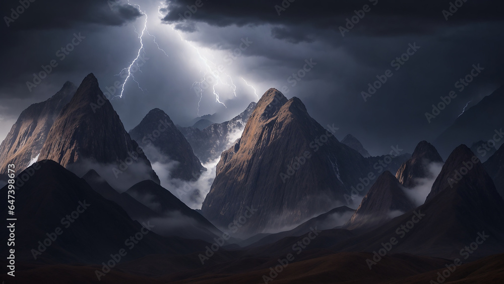 Aufkleber a photo-realistic aerial view of fjords, with towering cliffs rising from the deep blue waters and w
