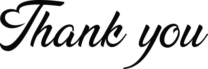 Thank you black calligraphy. Thank you black heart. Thank you black vector text.