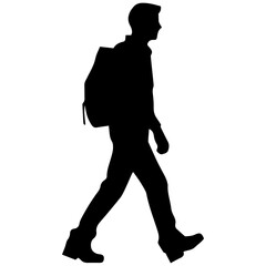 man walking alone silhouette illustration