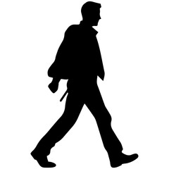 man walking alone silhouette illustration