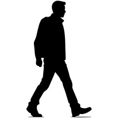 man walking alone silhouette illustration