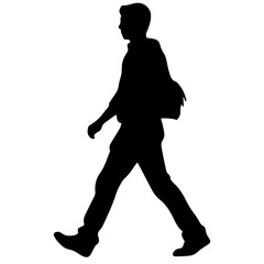 man walking alone silhouette illustration