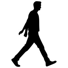 man walking alone silhouette illustration