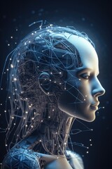 Obraz premium human like artificial intelligence robot
