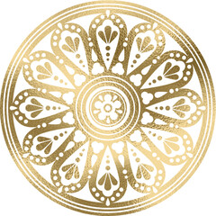 Rosette, Mandala in gold, transparenter Hitergrund