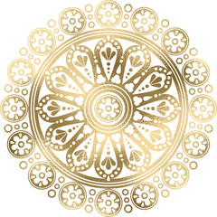 Rosette, Mandala in gold, transparenter Hintergrund - obrazy, fototapety, plakaty