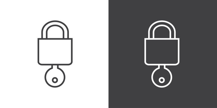 Locks and keys icon. Securitty padlock vector icon. Locked  padlock symbol of device security. Privacy symbol vector stock illustration.