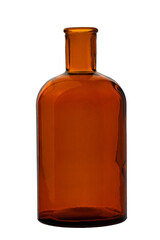 Naklejka na ściany i meble empty bottle made of brown glass, isolated on a white background