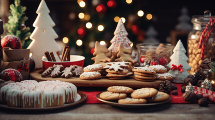 christmas cookies on table