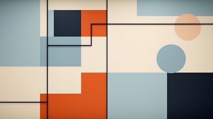 Bauhaus retro background. Abstract geometric background with vintage color