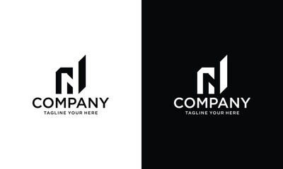 Fototapeta premium Letter N for Real Estate Remodeling Logo. Construction Architecture Building Logo Design Template.