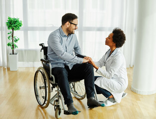 disability wheelchair doctor patient hospital medical disabled man handicap nurse handicapped...