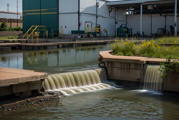 An Industrial Wastewater Treatment Plant Effectively Cleansing Water Before Its Safe Discharge
