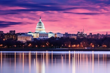 Skyline of Washington DC. Generative AI